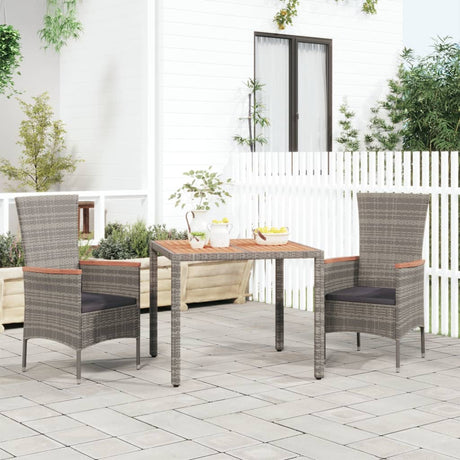 Vidaxl tuintafel met houten blad poly ratten en acaciahout grijs
