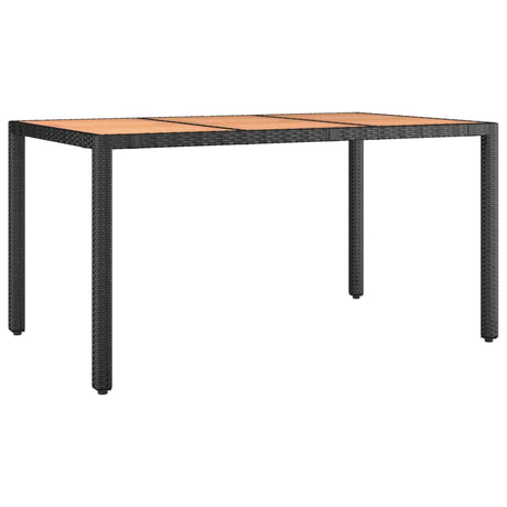 Vidaxl tuintafel met houten blad poly ratten en acaciahout zwart