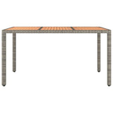 Vidaxl tuintafel met houten blad poly ratten en acaciahout grijs
