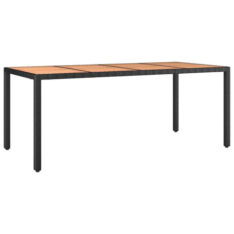 Vidaxl tuintafel met houten blad poly ratten en acaciahout zwart