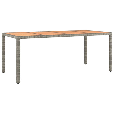 Vidaxl tuintafel met houten blad poly ratten en acaciahout grijs