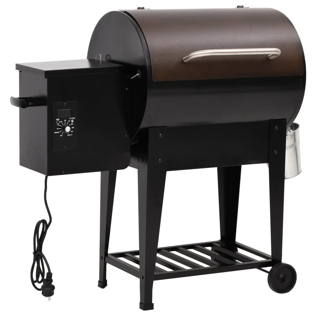 Vidaxl PelletBarbecue con piastra inferiore 94 cm di ferro nero