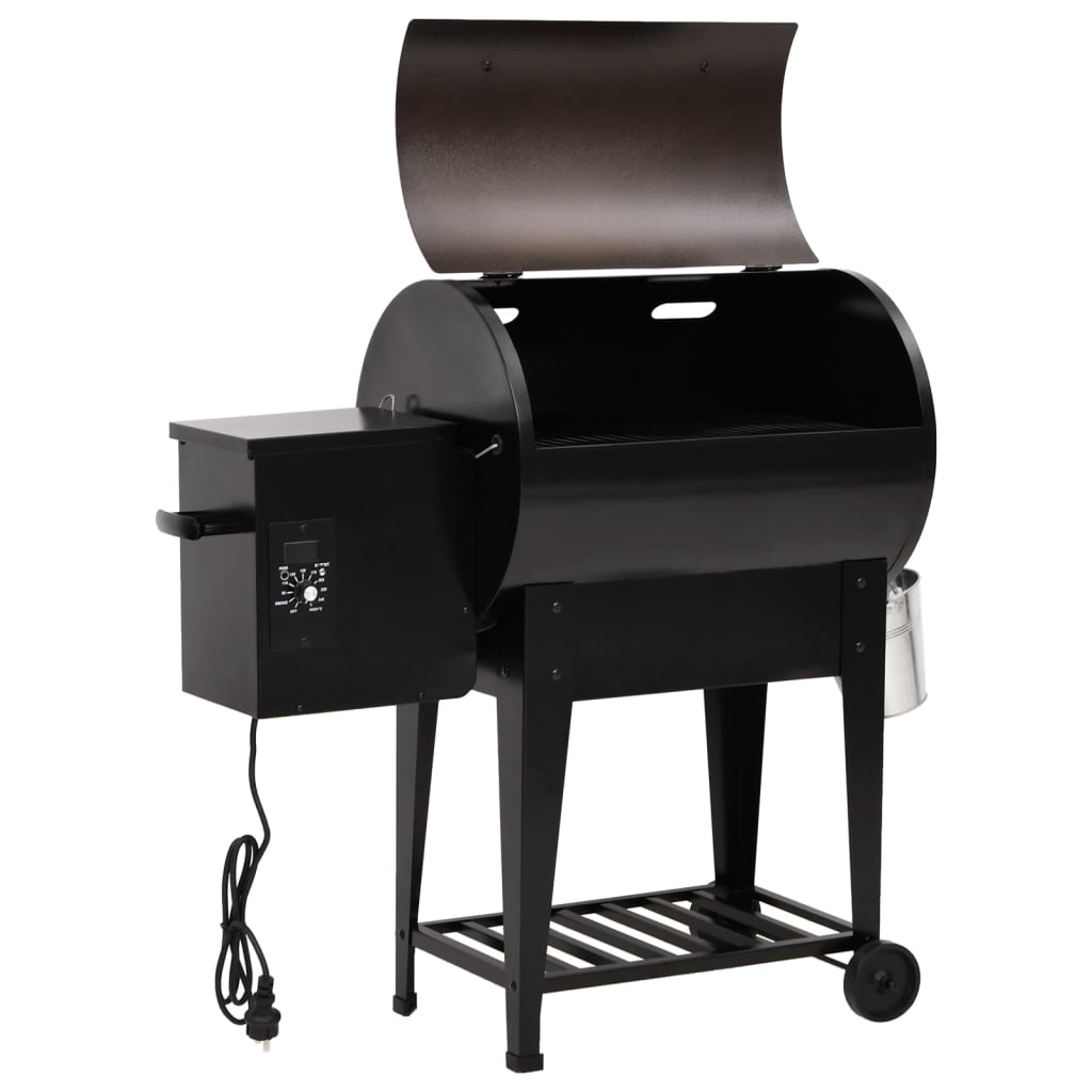 Vidaxl PelletBarbecue con piastra inferiore 94 cm di ferro nero