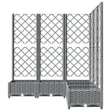 Vidaxl plantenbak met latwerk 120x120x121,5 cm polypropeen lichtgrijs