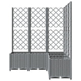 Vidaxl plantenbak met latwerk 120x120x136 cm polypropeen lichtgrijs
