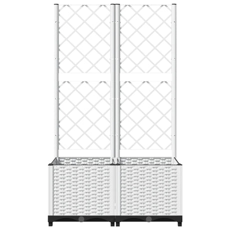 Vidaxl plantenbak met latwerk 80x40x136 cm polypropeen wit