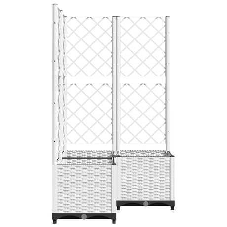 Vidaxl plantenbak met latwerk 80x80x136 cm polypropeen wit