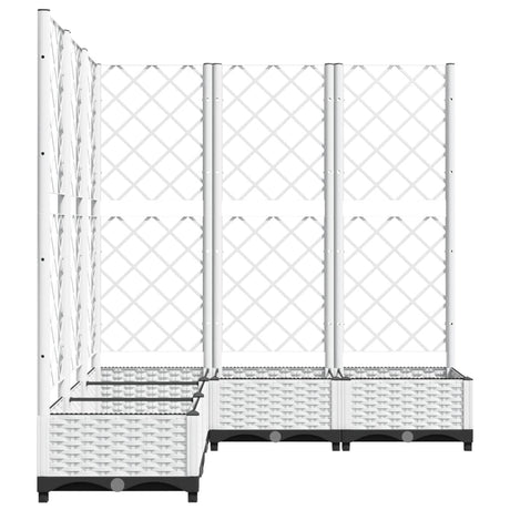 Vidaxl plantenbak met latwerk 120x120x121,5 cm polypropeen wit