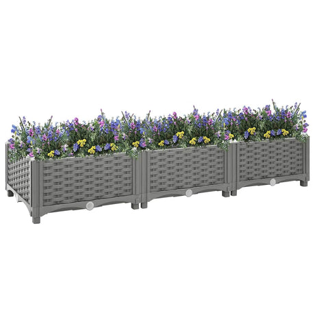 Vidaxl plantenbak verhoogd 120x40x23 cm polypropeen