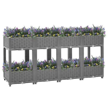 Vidaxl plantenbak verhoogd 160x40x71 cm polypropeen