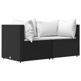 Vidaxl 3-delige loungeset met kussens poly rattan zwart