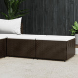 Vidaxl voetensteunen 2 st met kussens poly rattan bruin