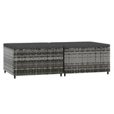 Vidaxl voetensteunen 2 st met kussens poly rattan grijs