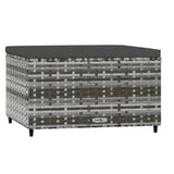 Vidaxl voetensteunen 2 st met kussens poly rattan grijs