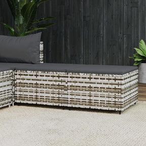 Vidaxl voetensteunen 2 st met kussens poly rattan grijs
