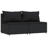 Vidaxl 3-delige loungeset met kussens poly rattan zwart