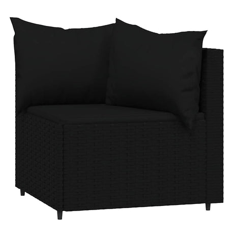 Vidaxl tuinhoekbanken met kussens 2 st poly rattan zwart