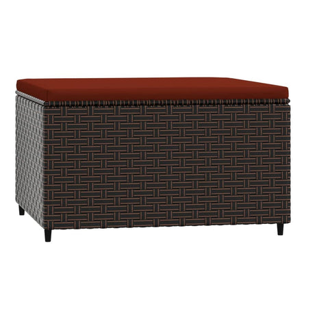 Vidaxl voetensteun met kussen poly rattan bruin