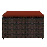 Vidaxl voetensteun met kussen poly rattan bruin