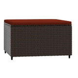 Vidaxl voetensteunen 2 st met kussens poly rattan bruin
