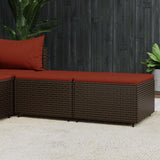 Vidaxl voetensteunen 2 st met kussens poly rattan bruin