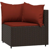 Vidaxl tuinhoekbanken met kussens 2 st poly rattan bruin