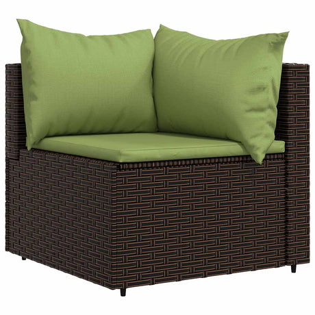 Vidaxl tuinhoekbanken met kussens 2 st poly rattan bruin