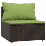 Vidaxl tuinmiddenbanken met kussens 2 st poly rattan bruin