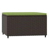 Vidaxl voetensteunen 2 st met kussens poly rattan bruin