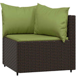 Vidaxl tuinhoekbanken met kussens 2 st poly rattan bruin