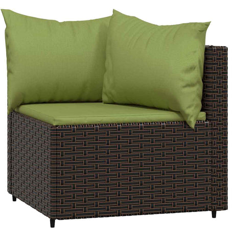 Vidaxl tuinhoekbanken met kussens 2 st poly rattan bruin