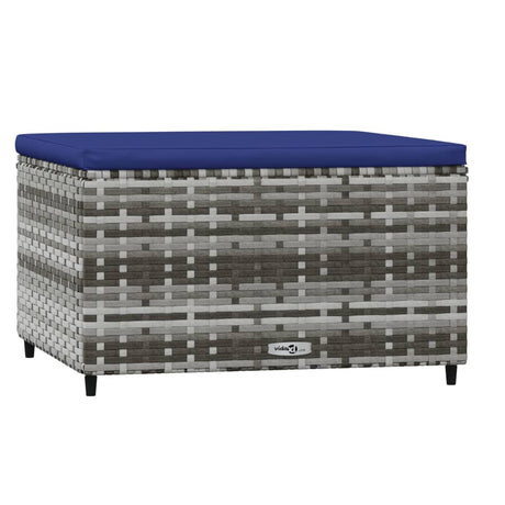 Vidaxl voetensteunen 2 st met kussens poly rattan grijs