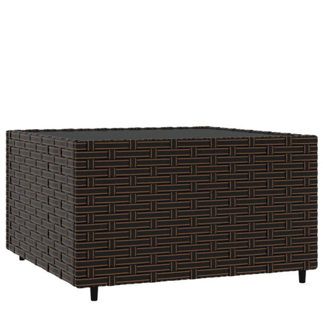 Vidaxl salontafel tuin vierkant 50x50x30 cm poly rattan bruin