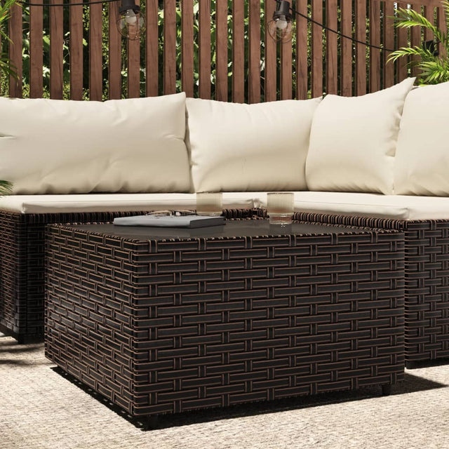 Vidaxl salontafel tuin vierkant 50x50x30 cm poly rattan bruin