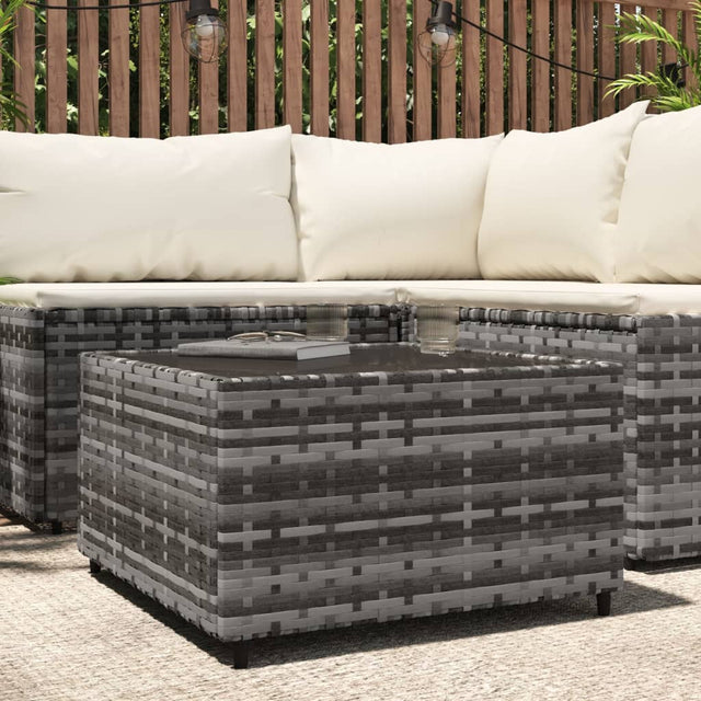 Vidaxl salontafel tuin vierkant 50x50x30 cm poly rattan grijs