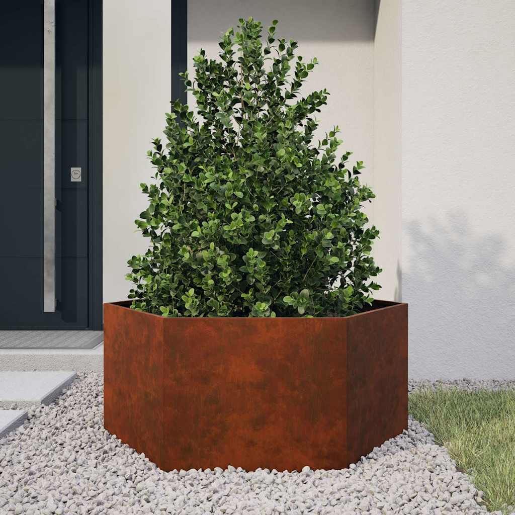 Vidaxl plantenbak roestig 90x90x45 cm cortenstaal