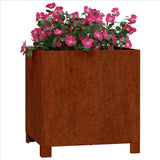 Vidaxl plantenbakken met poten 2 st roestig 40x40x40 cm cortenstaal