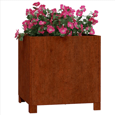 Vidaxl plantenbakken met poten 2 st roestig 40x40x40 cm cortenstaal