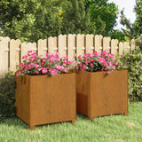 Vidaxl Planters med ben 2 St Rusty 42x40x43 cm Corten Steel