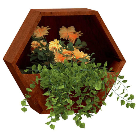 Vidaxl plantenbakken wandmontage 2 st 30x10x25 cm cortenstaal roestig