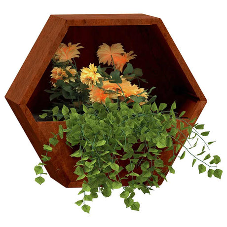 Vidaxl plantenbakken wandmontage 2 st 46x10x40 cm cortenstaal roestig