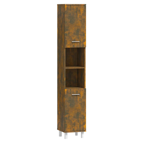 Vidaxl badkamerkast 30x30x179 cm bewerkt hout gerookt eikenkleurig