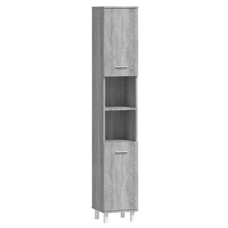 Vidaxl badkamerkast 30x30x179cm bewerkt hout grijs sonoma eikenkleurig