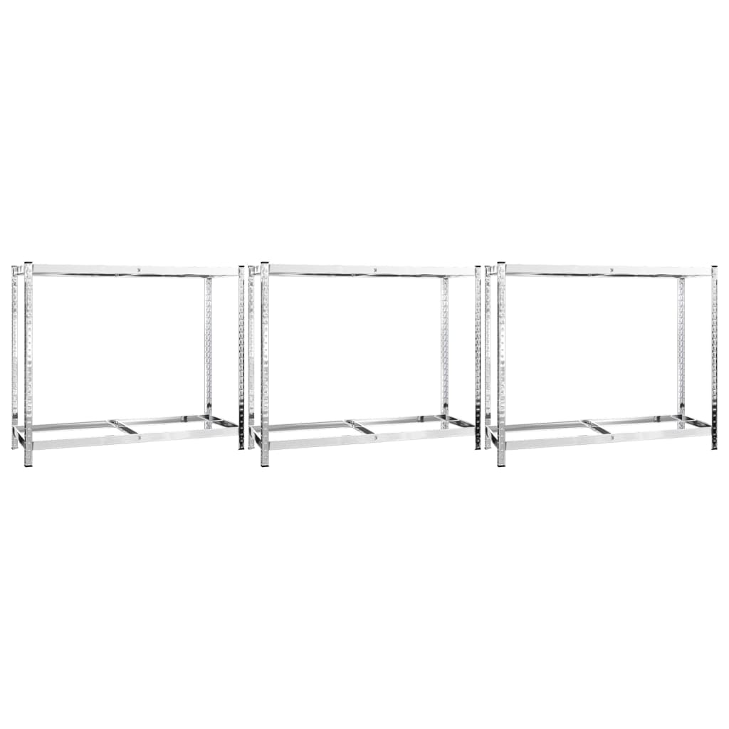 Vidaxl Pneue Racken 2-Layer 3 PCS 110x40x110 cm Sëlwer Sëlwer faarweg