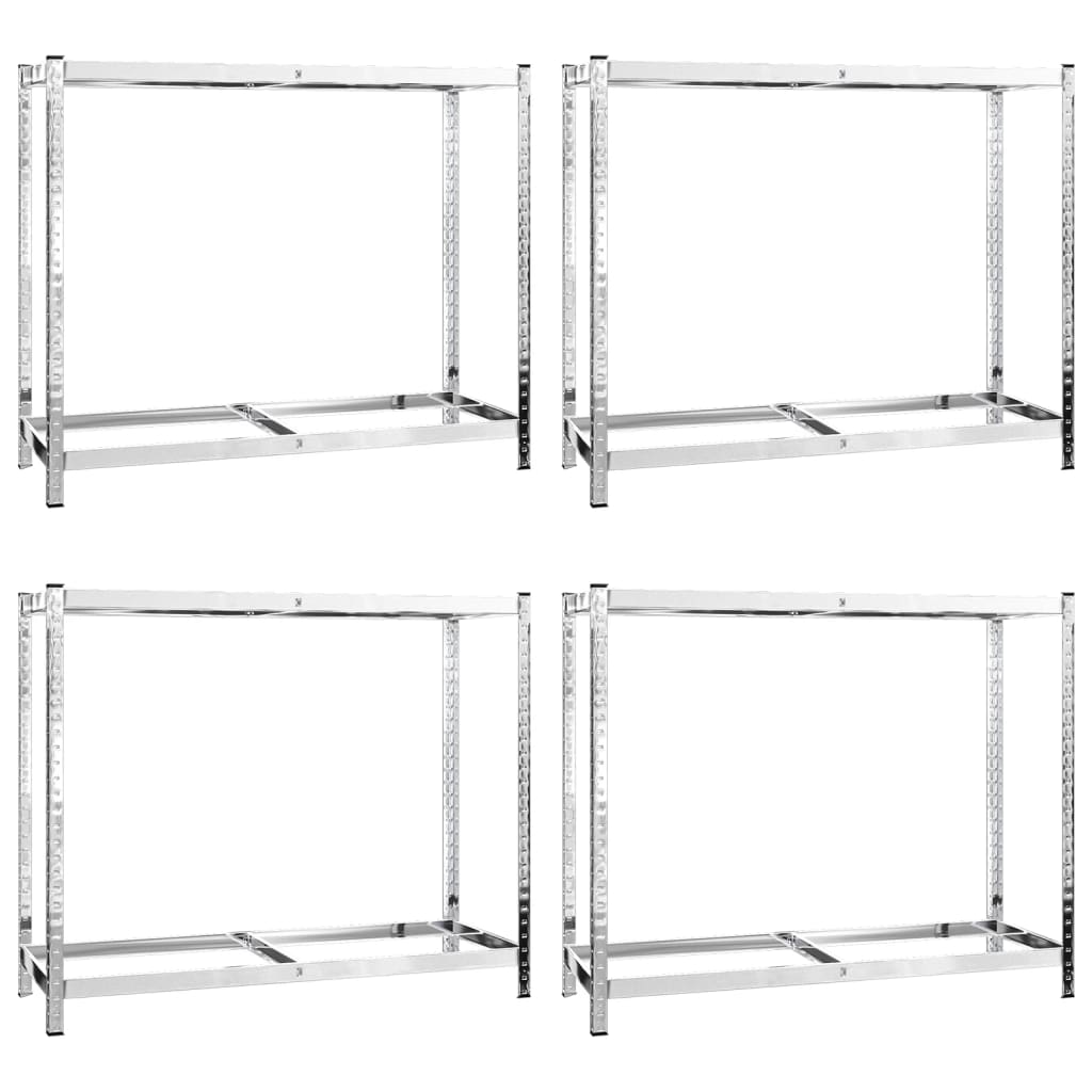 Racks de pneus Vidaxl 2 couches 4 PCS 110x40x110 cm en acier argenté coloré