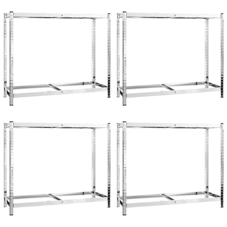 Vidaxl bandenrekken 2-laags 4 st 110x40x110 cm staal zilverkleurig