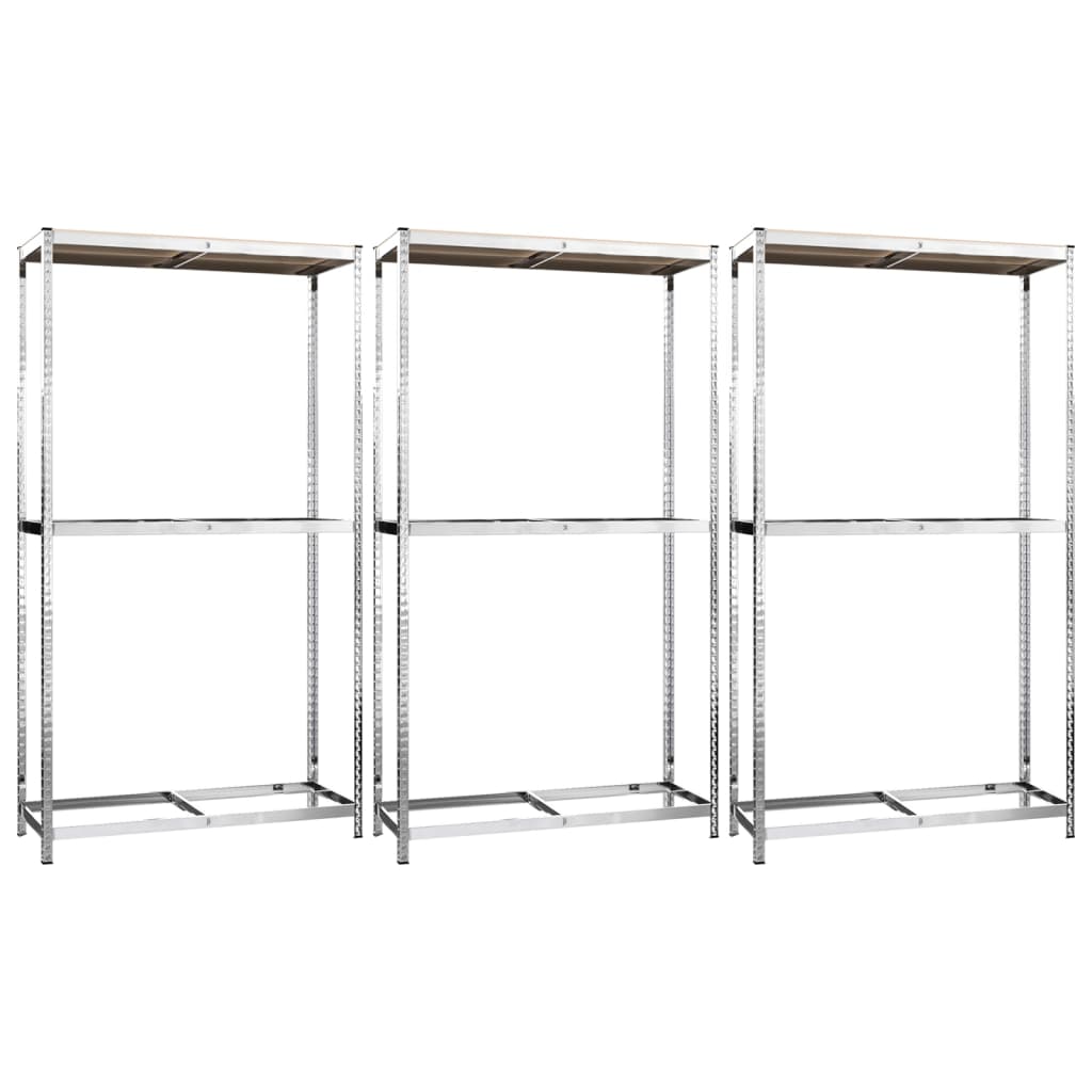 Racks de pneus Vidaxl 2 couches 3 PCS 110x40x180 cm en acier argenté coloré