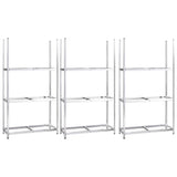 Racks de pneus Vidaxl 3 couches 3 st 110x40x200 cm en acier en argent coloré