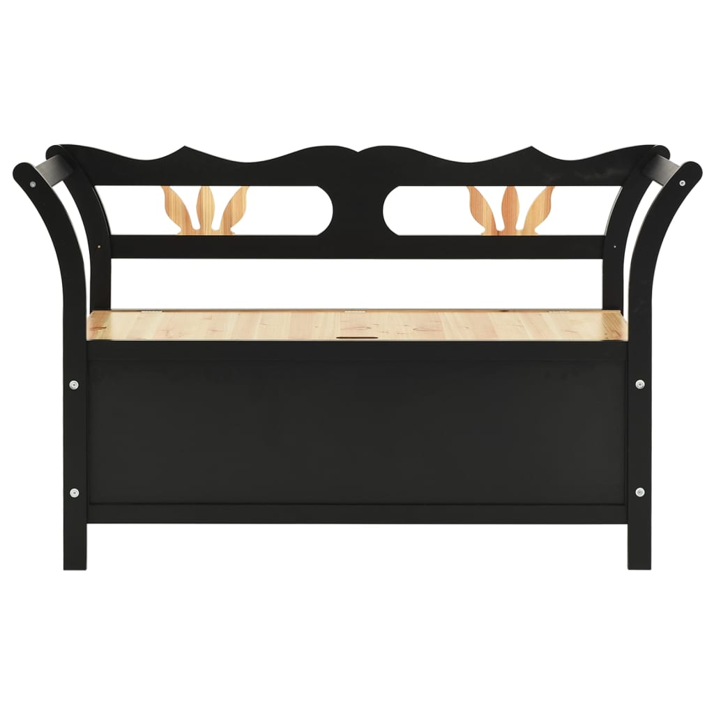 Vidaxl bankje 107x45x75,5 cm massief vurenhout zwart