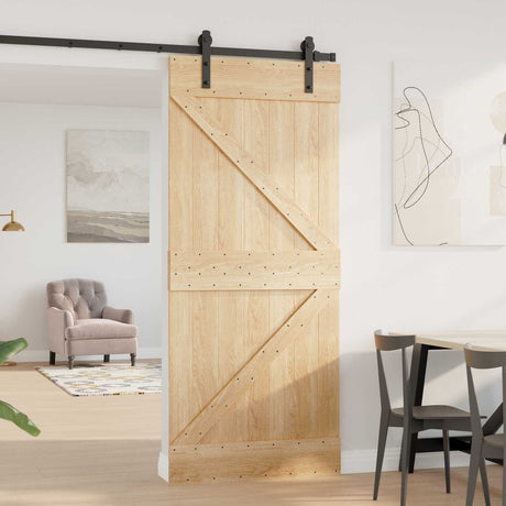 Vidaxl deur narvik 90 x 210 cm massief grenenhout (niet-behandeld)